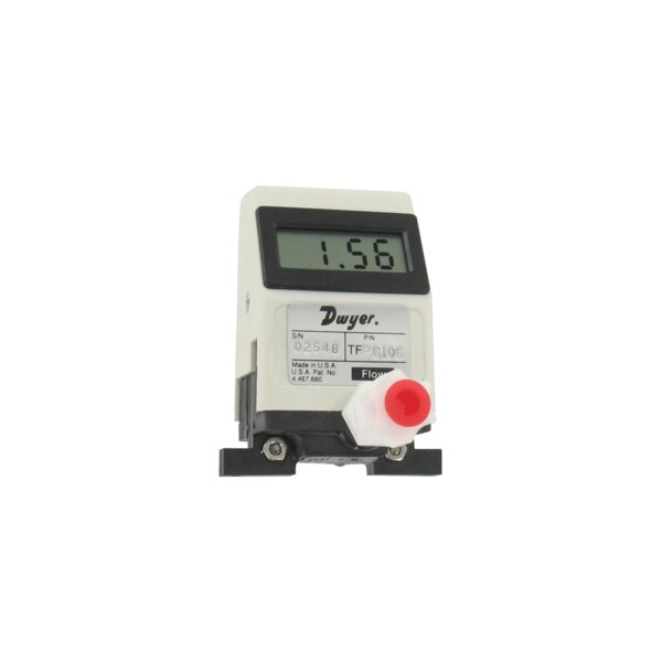Gas turbine flow meter, range .042 to .21 SCFH (0.02 to 0.1 LPM), 1/8" OD connection.